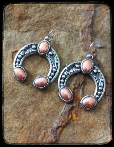 Antique Silver Copper Naja Earrings