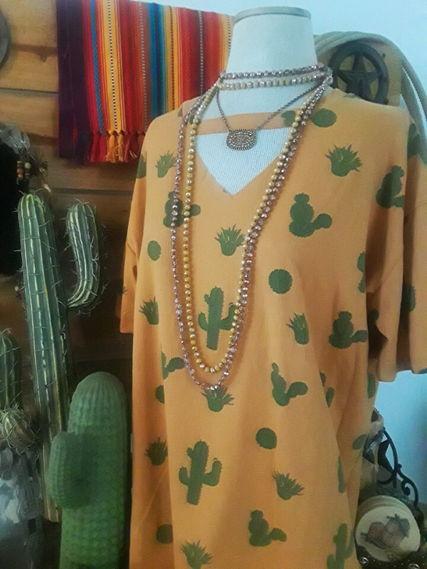 Cactus Top with Neck Cutout Detail
